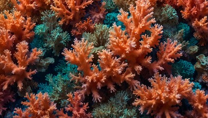 Fototapeta na wymiar A vibrant coral textured background mimicking the roughness of coral reefs ai_generated