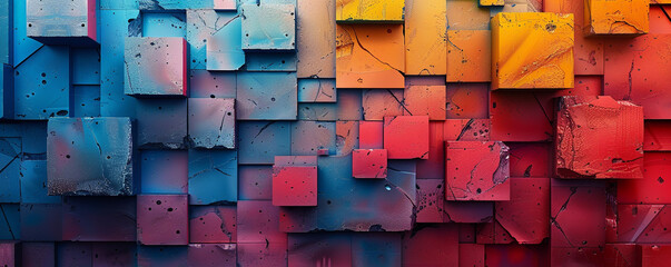 Blocks of contrasting colors create striking abstract backgrounds. - obrazy, fototapety, plakaty