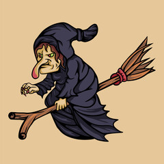 spooky witch is flying illustration vol.2 (1)
