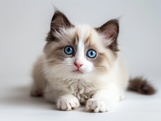 A cat on a white background