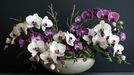 Celebrate Mother s Day with a stunning arrangement of white and purple orchids
