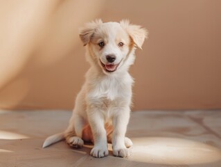 A small dog with a white background