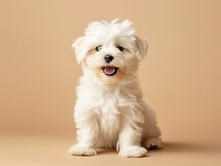 A small dog with a white background