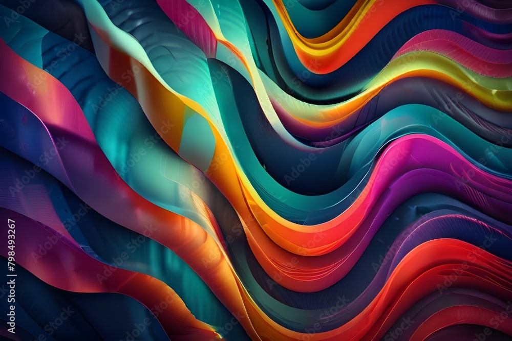 Aufkleber abstract wavy lines background generator ai