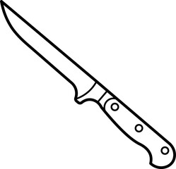 Boning Knife Vector Outline Illustration