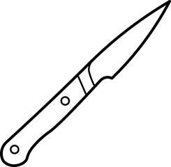 Paring Knife Vector Outline Illustration