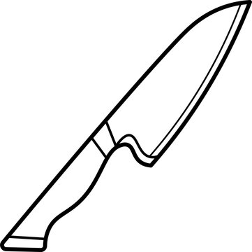 recommend clip art: Paring Knife Vector Outline Illustration