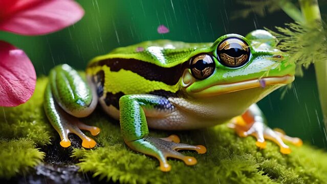 frog in tropical forest