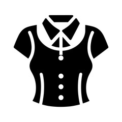 "Women Blouse Icon" - This Icon Artfully Portrays A Women's Blouse As A Key Element In Fashion, Using A Clean Vector Style To Symbolize Elegant Clothes And Dress.