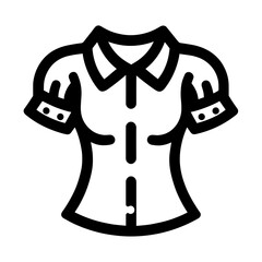 "Women Blouse Icon" - An Icon That Elegantly Combines The Essence Of Women's Fashion With A Vector Of A Blouse, Serving As A Universal Pictogram For Clothing And Dress.