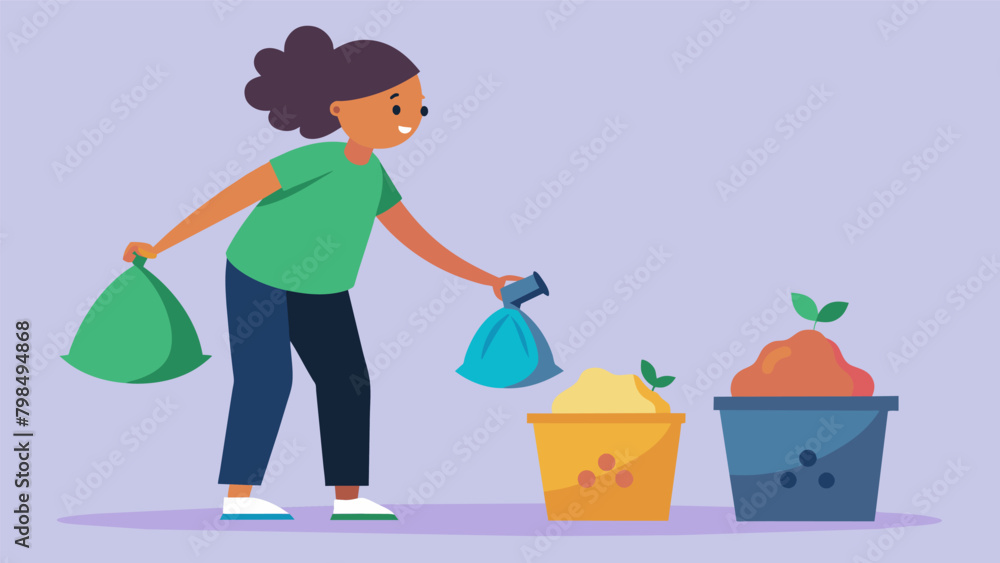Poster taking out the trash with focus noticing the weight and smell of each bag and feeling gratitude for 
