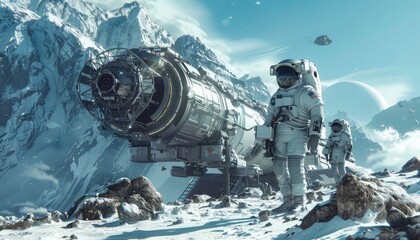 Astral Expedition, Capture the spirit of exploration as spacecraft embark on missions to explore the depths of the cosmos