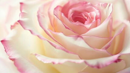 White and pink rose in a close up shot