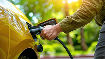 plugging in electric car