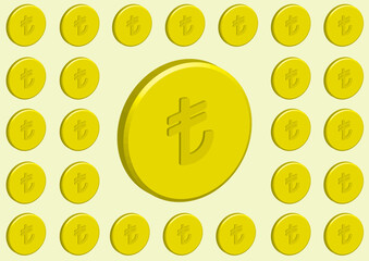 turkish lira coin currency symbol pattern background design