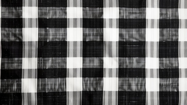 Bold black and white checkerboard plaid.