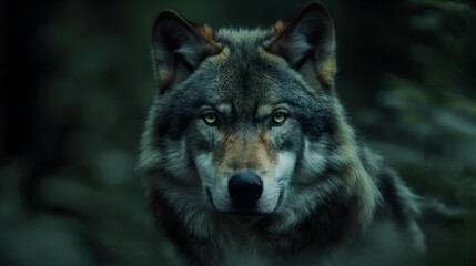 Fototapeta premium Majestic Wolf in Golden Light - Nature Wildlife Photography