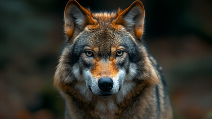Obraz premium Majestic Wolf in Golden Light - Nature Wildlife Photography