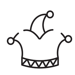 Circus Clown Hat Line Icon