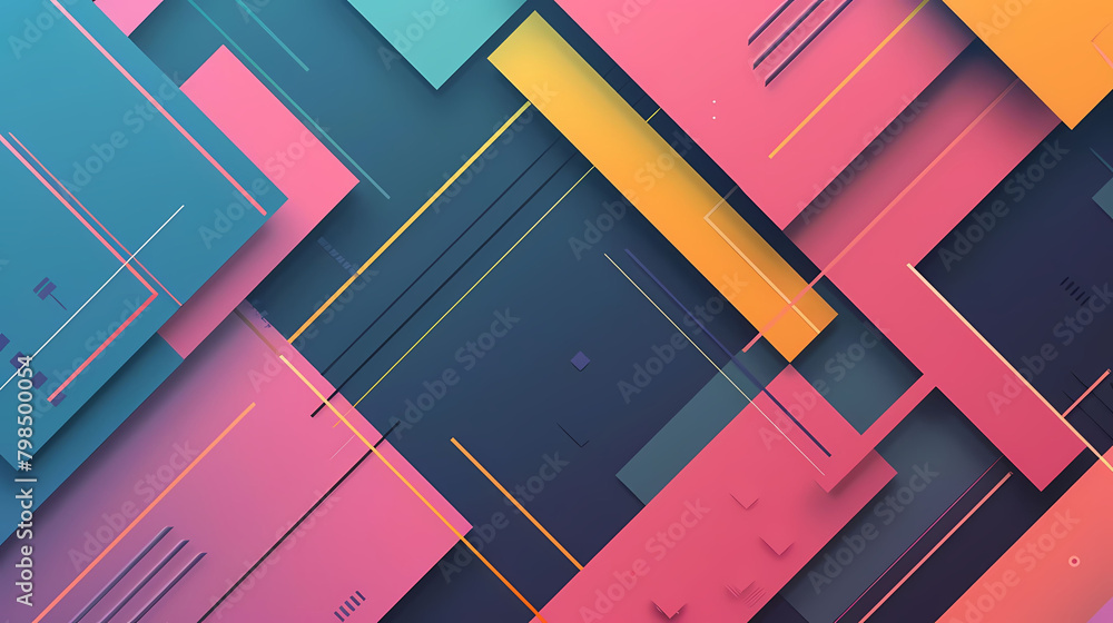 Poster modern geometric background in the form of squares and rectangles