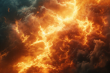 Abstract firestorm raging with intense energy. - obrazy, fototapety, plakaty