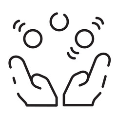 Balls Circus Hand Line Icon