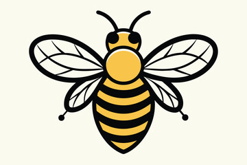 Bee vector line outline art icon vector illustration design