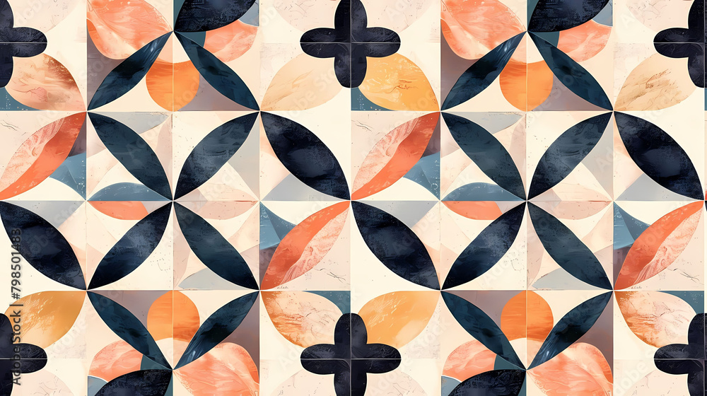 Poster geometric mosaic pattern on a isolated background