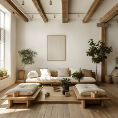 Elegant Modern Living Room Interior with Natural Elements