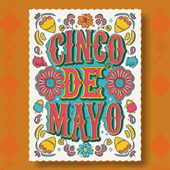 Cinco de mayo vintage poster , Cinco de mayo poster , Mexican party poster ,  Cinco de mayo retro style poster
