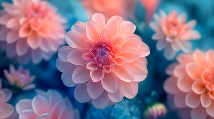 Obraz premium Vibrant Bloom Array A Colorful Display of Dahlia Flowers