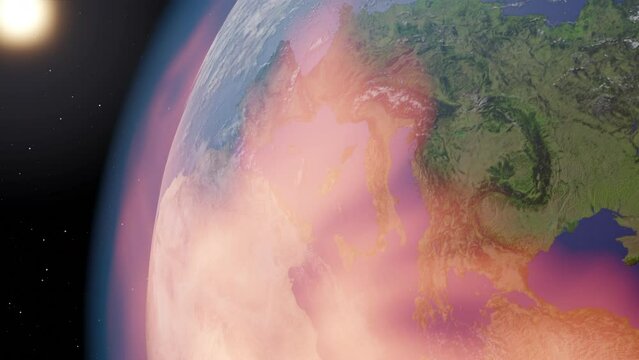 Heatwave moving through Europe country. Elements of this image furnished by NASA
