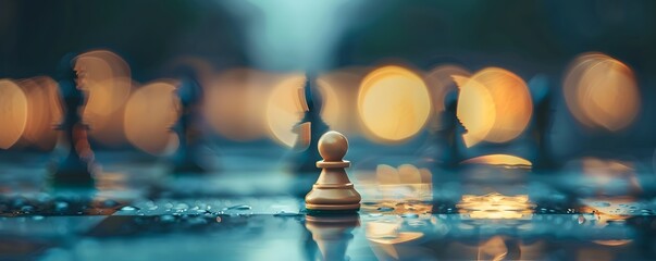 Unexpected Leadership: A Chess Pawn Pioneering a New Path on a Professional Backdrop