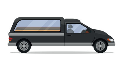 Hearse car on white background