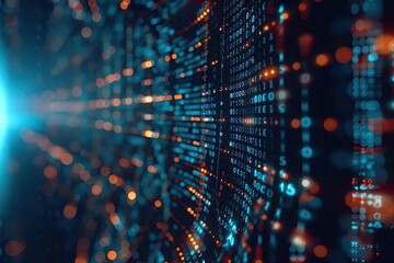 Obraz premium Seamless background of digital data streams and code, symbolizing connectivity and cyber technology