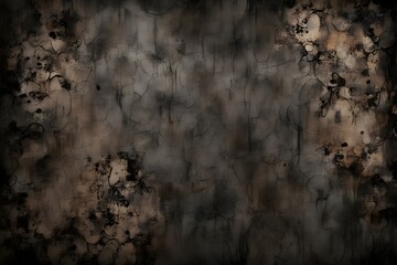 A dark, grainy background with a few splatters of paint