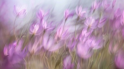 Blurred wild purple blooms