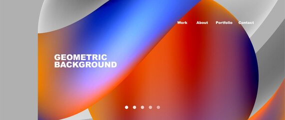 Fototapeta premium Web page design with geometric elements - circle and wave. Techno art concept. Vector Illustration For Wallpaper, Banner, Background, Card, Book Illustration, landing page