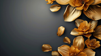 Luxurious gold petals bloom against a sleek charcoal background, creating a cover design that speaks of elegance and prestige.