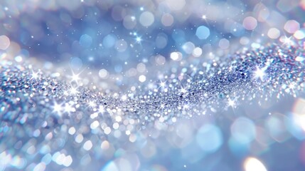 Obraz premium Abstract silver background with glitter and bokeh. 3d rendering. Abstract background. Silver tinsel background