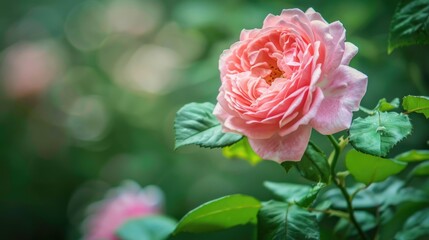 Appreciating the exquisite charm of a pink rose