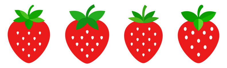 Obraz premium Set of Strawberry colored icons. Vector