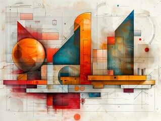 Vivid Depiction of Geometric Shapes and Drawing Tools