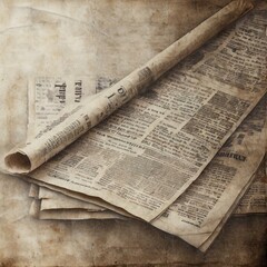 Newspaper old paper background with paper, Newspaper paper grunge vintage old aged texture background wallpaper, Ai Generate
