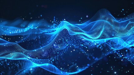 Background of abstract lines that form waves on a dark blue background.