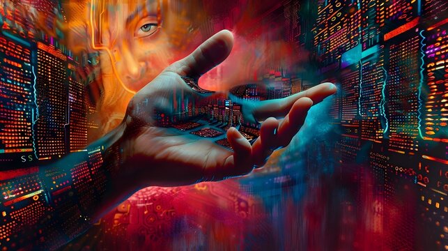 Glowing Hand Interface A Vision of Digital Lines and HighTech Circuits