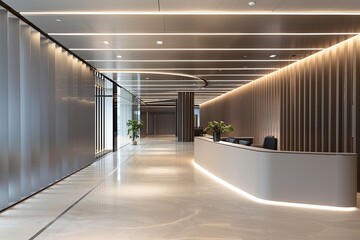 Contemporary Light Space: Abstract Minimalism in Modern Business Interior Design