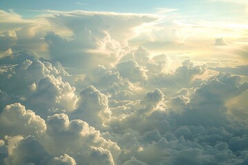 High White Nature: Vibrant Clouds Panorama at Sunrise in Clear Outdoor Atmosphere