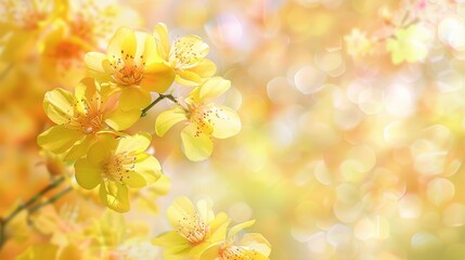Blurry background with yellow blooms