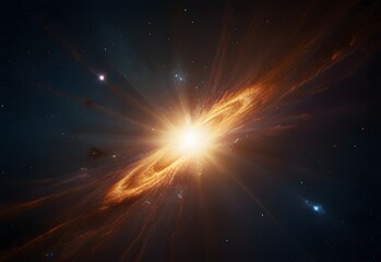 Explosion of a star in a distant galaxy, scattering celestial dust, generative AI